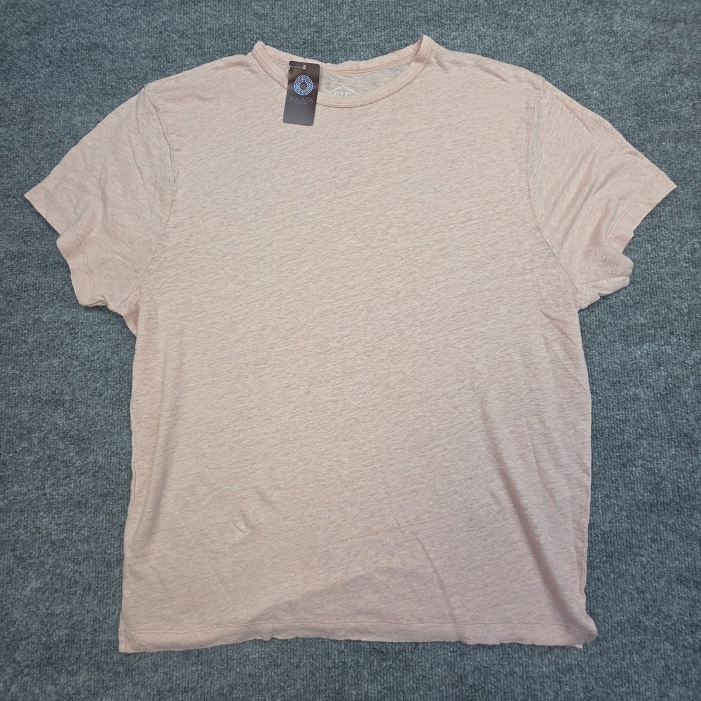 Alex Crane Sun Tee Shirt Men's Medium Pink Short Sleeve 100% Linen NWT